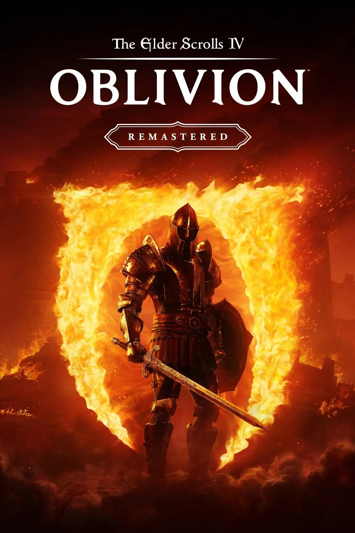 The Elder Scrolls IV Oblivion Remastered - hình ảnh bìa game với logo đặc trưng của series Elder Scrolls và phong cảnh hùng vĩ của Cyrodiil
