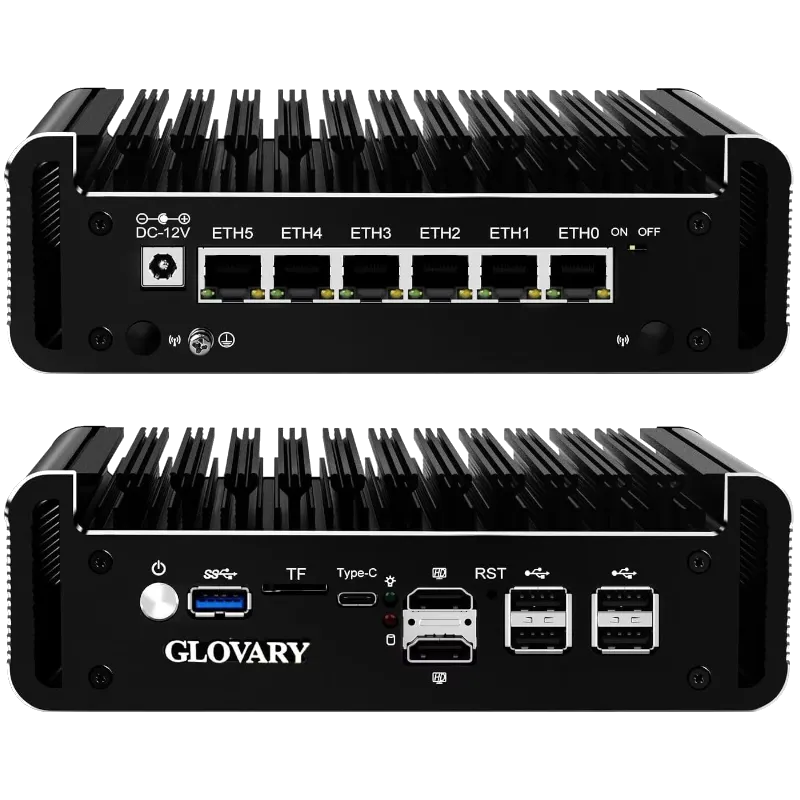 Thiết bị tường lửa Glovary N100 6L với 6 cổng mạng 2.5Gb