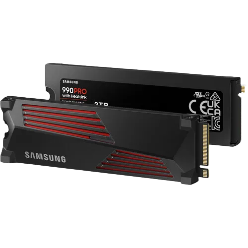 Thiết kế render của SSD Samsung 990 Pro 4TB có tản nhiệt, tối ưu hiệu năng ổn định.