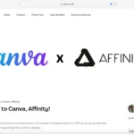 Thông báo sáp nhập giữa Canva và Affinity, minh họa cho sự phát triển của hệ sinh thái phần mềm sáng tạo.