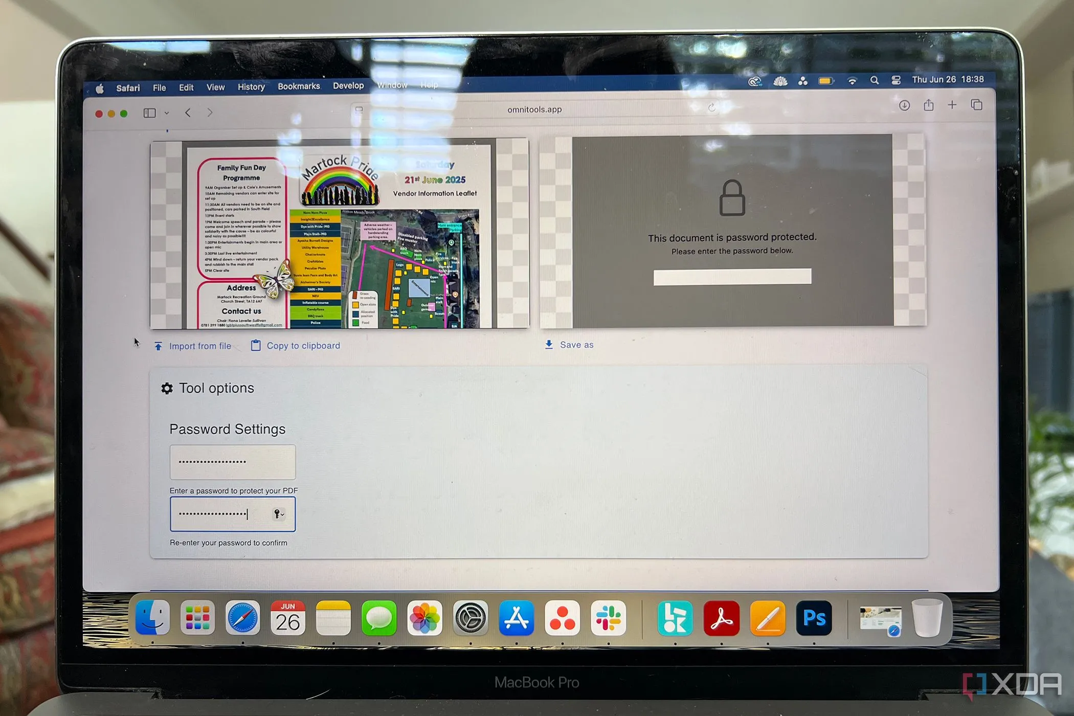Tính năng bảo vệ PDF bằng mật khẩu trên Omni Tools