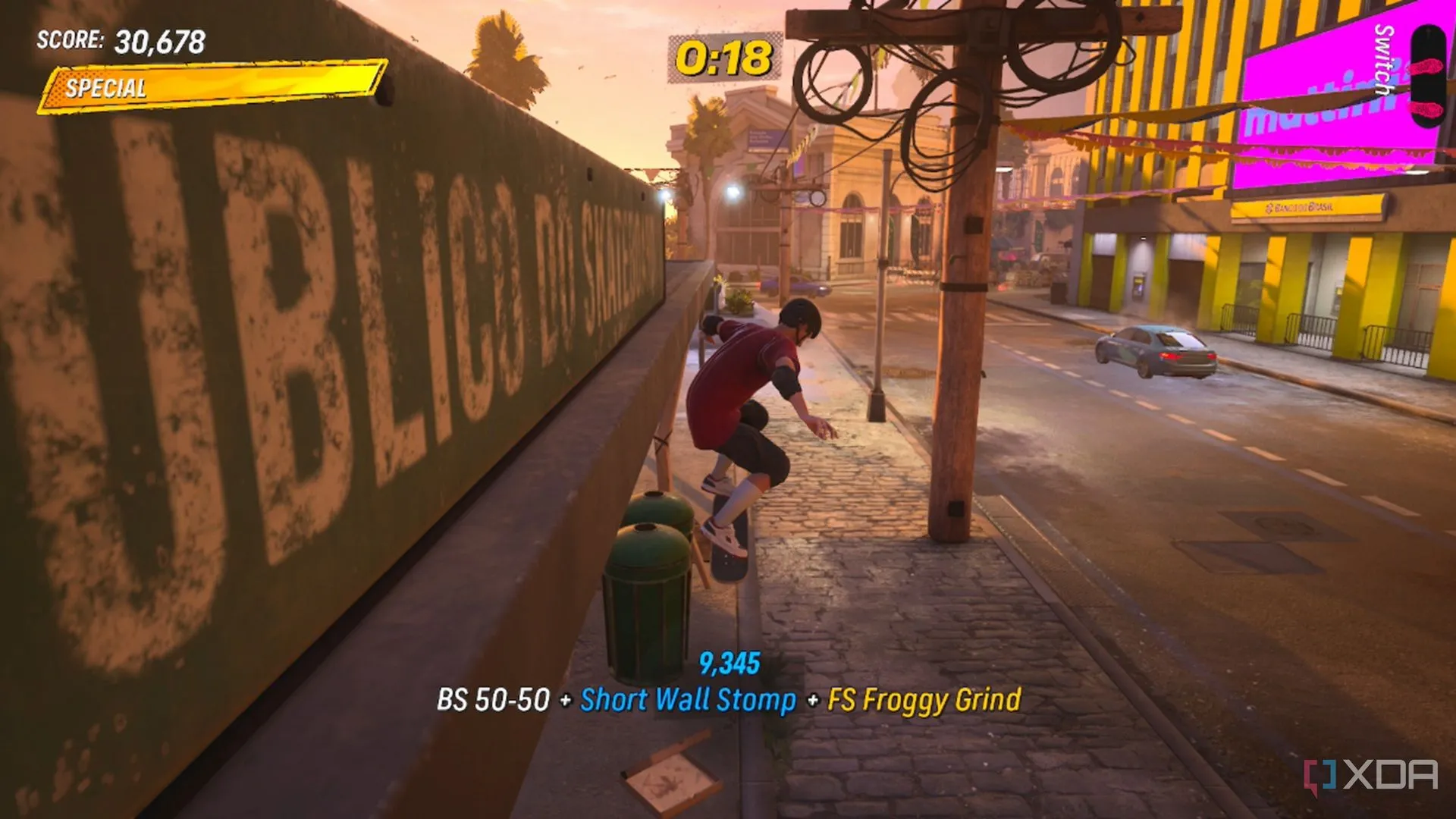 Tony Hawk thực hiện chuỗi combo trượt ván ấn tượng trong game Tony Hawk's Pro Skater 3+4.