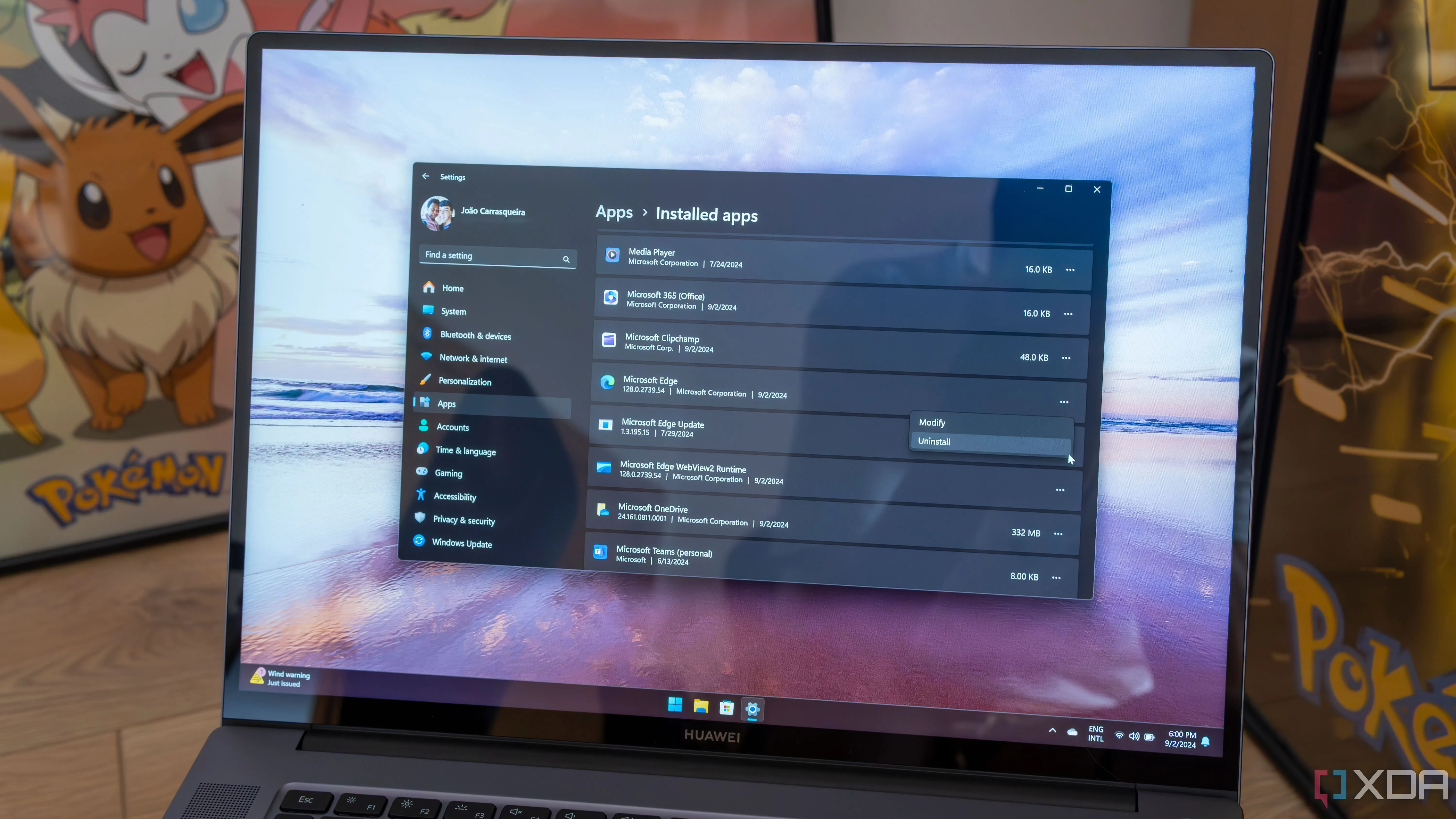 Tùy chọn gỡ cài đặt trình duyệt Microsoft Edge trên hệ điều hành Windows 11