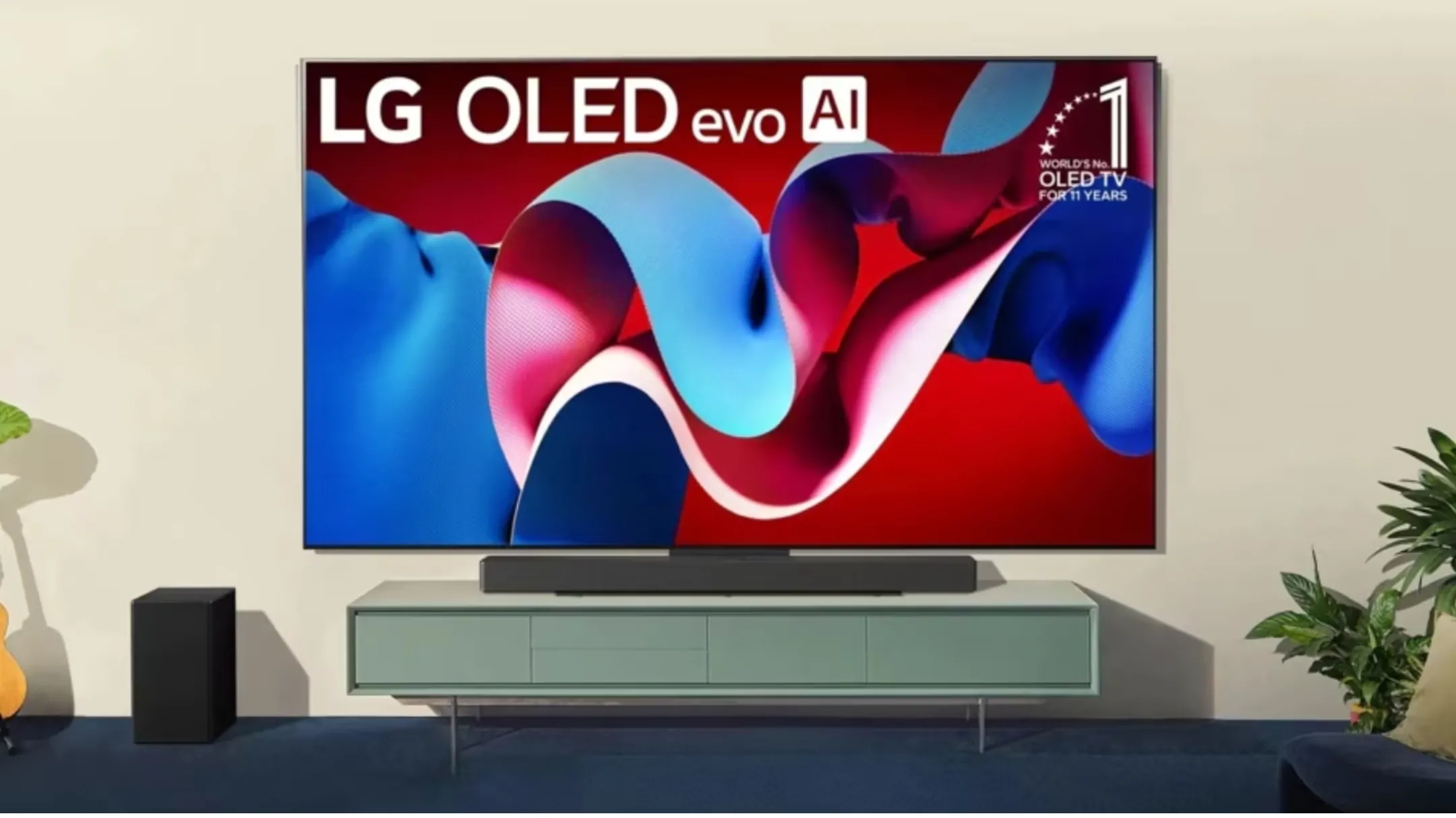 TV LG C4 trình chiếu hình ảnh chơi game sống động, minh họa hiệu suất 144Hz và thời gian phản hồi 0.01ms