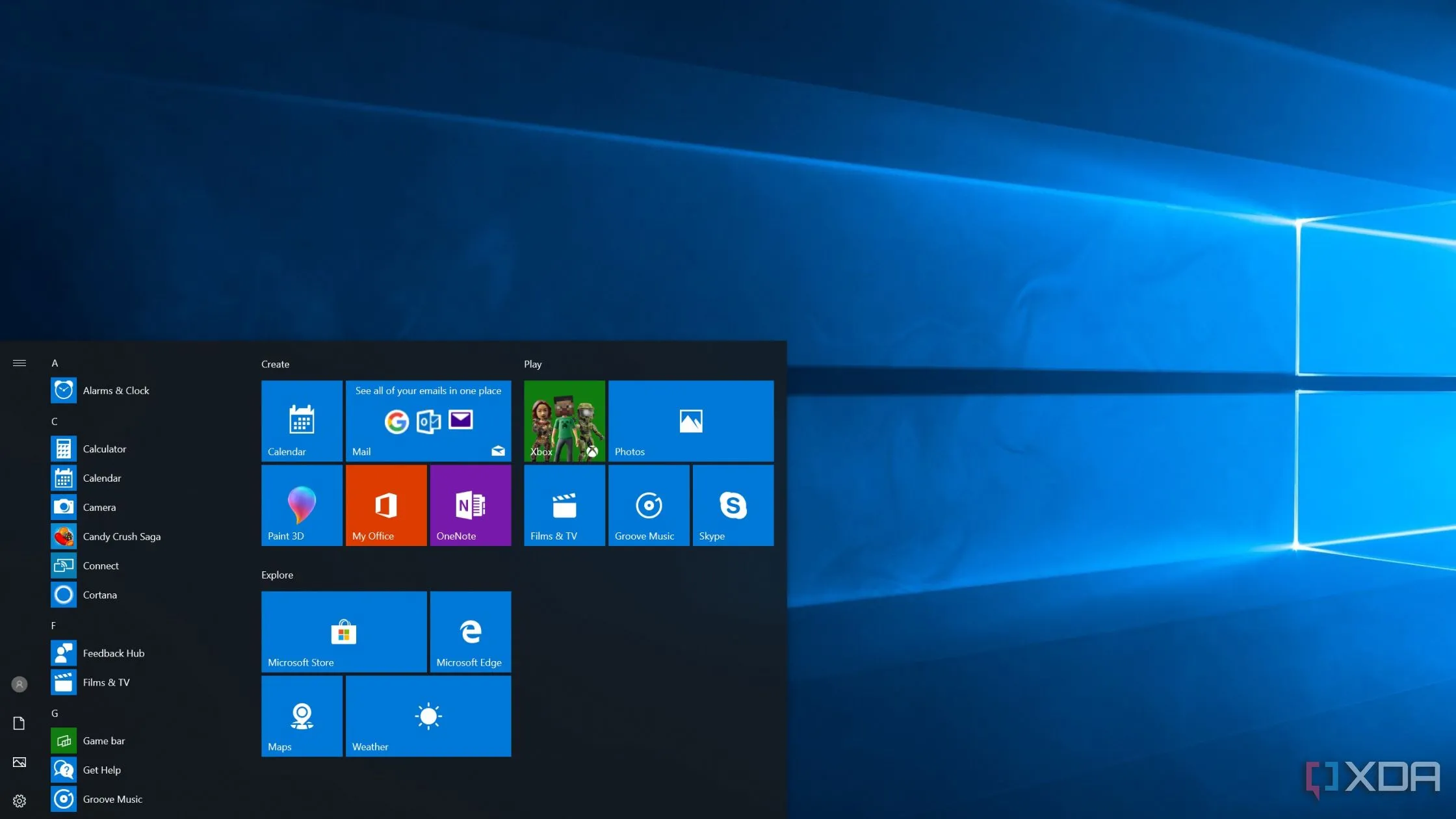 Ứng dụng Candy Crush xuất hiện trong Start Menu của Windows 10, minh họa các thay đổi không mong muốn từ cập nhật tính năng.