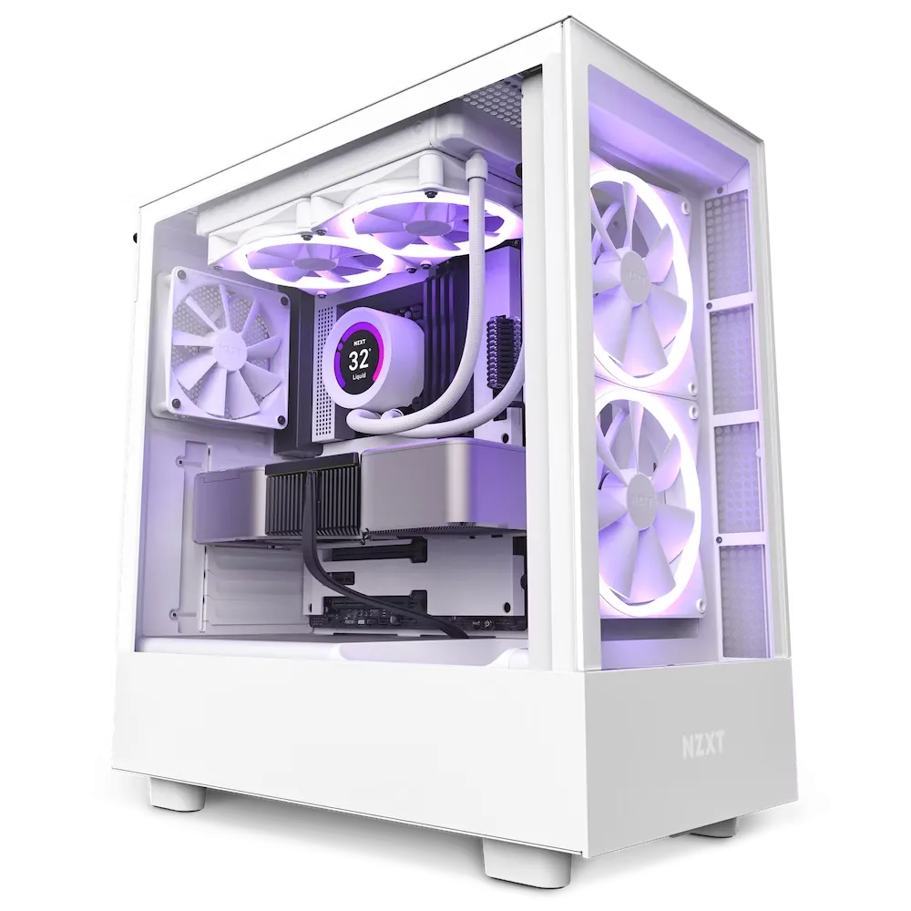 Vỏ case NZXT H5 Elite màu đen sang trọng, trưng bày mặt bên kính cường lực và thiết kế nội thất gọn gàng