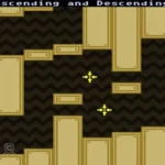VVVVVV - Ảnh chụp màn hình gameplay Captain Viridian điều khiển trọng lực để vượt chướng ngại vật trong một căn phòng đầy màu sắc của game VVVVVV trên PlayStation Vita