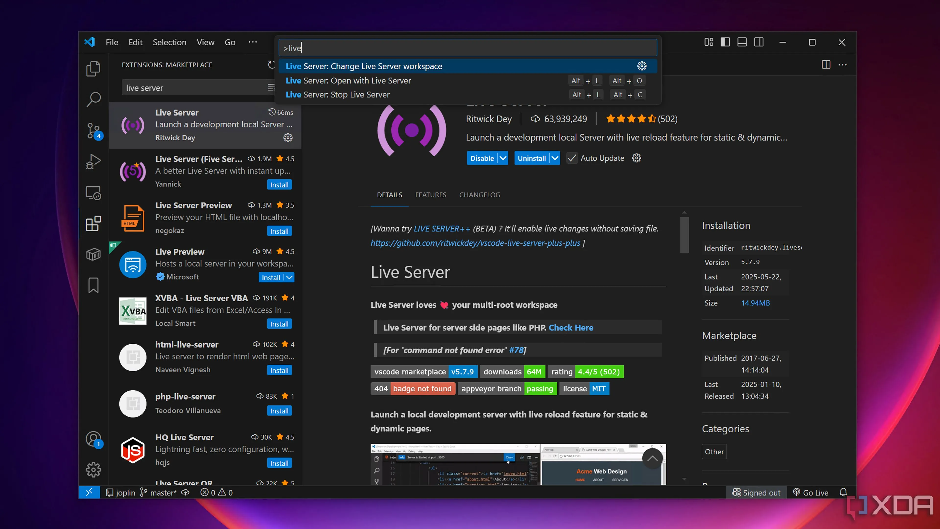 Xem trước website theo thời gian thực với tiện ích Live Server trong VS Code