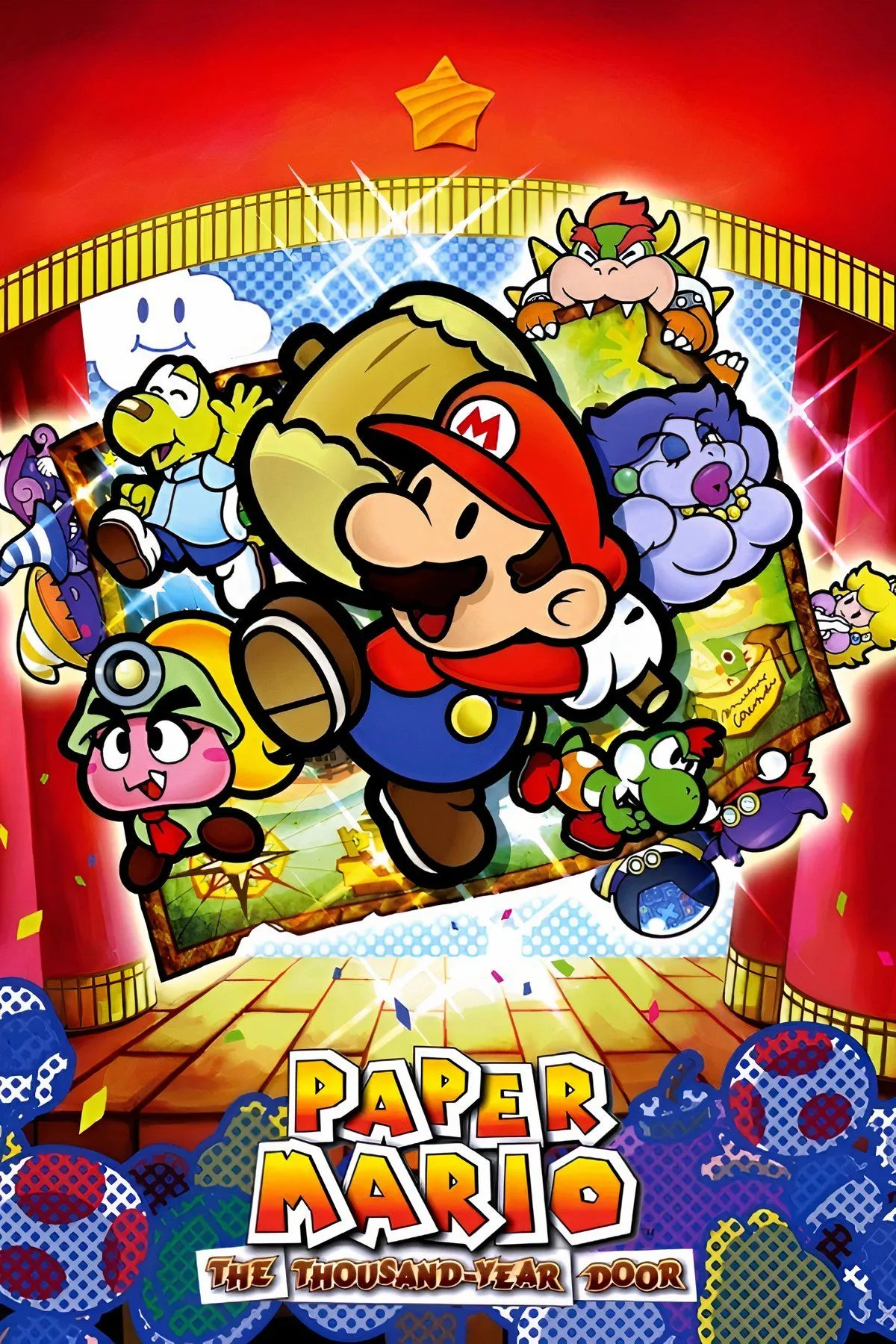 Yoshi, đồng đội của Mario, tham gia chiến đấu trong thế giới giấy của Paper Mario: The Thousand-Year Door